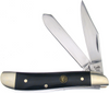 Hen & Rooster Knives 402CBH Peanut, 2 7/8" SS Blade, Black Buffalo Horn Handle