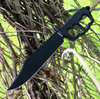 Cold Steel Chaos Bowie (CS80NTB) 10.375" SK-5 Black Clip Point Plain Blade, Black Aluminum Handle, Black Secure-Ex Sheath