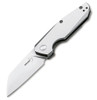 Boker Plus Petit (01BO083) 2.625" D2 Satin Wharncliffe Plain Blade, Gray Stainless Steel Handle