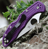 Spyderco C11FPPR Delica 4, 2.875" VG-10 Flat Ground Blade, Purple FRN Handle