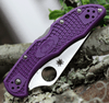 Spyderco C11FPPR Delica 4, 2.875" VG-10 Flat Ground Blade, Purple FRN Handle