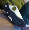 Spyderco Ladybug 3 LBKP3 keychain knife with black FRN handle and satin blade.