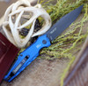 Kershaw Launch 7 KS7900BLUBLK, 3.5" CPM 154 Black Plain Blade,  6061-T6 aluminum, Blue Anodized Handle