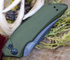 Kershaw Launch 1 Automatic Knife (7100OLBW)- 3.40" Blackwashed CPM-154 Drop Point Blade, OD Green Aluminum Handle