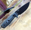ESEE-3 3D Handle Fixed Blade Knife (ESEE-3PMB-002) 3.88" Black 1095 Drop Point Blade, Gray and Black G10 3D Handle