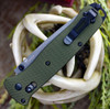 Benchmade Bailout 537GY-1, 3.38" CPM-M4 Grey Coated Tanto Plain Blade, Green Aluminum Handle