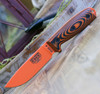 ESEE- 4POR-006, 4.5" 1095 Carbon Steel Orange Plain Blade, Orange/Black G10 3D Handle, Black Sheath