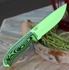 ESEE-5 3D Handle 5PVG-007 1095 Venom Green Saber Grind Blade Open Detail View