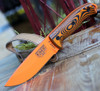 ESEE-5 3D Handle Fixed Blade Knife (5POR-006)-5.25" Orange 1095 Drop Point Blade, Orange and Black 3D G-10 Handle