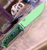 ESEE-6 3D Handle 6PVG-007 1095 Venom Green Drop Point Blade Open Detail View