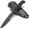 CRKT M16-FX (CR13FX) 4.63" SK5 Carbon Steel Veff Serrated Black Powder Coated Tanto Partially Serrated Blade, Black G-10 Handle, Black Glass Reinforced Nylon Belt Sheath