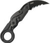 CRKT Provoke Kinematic (CR4040V) 2.41" D2 Black TiNi Coat Veff Serrated Karambit Plain Blade, Black Aluminum Handle