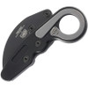 CRKT Provoke Kinematic (CR4040V) 2.41" D2 Black TiNi Coat Veff Serrated Karambit Plain Blade, Black Aluminum Handle