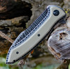 CRKT Apoc (CR5380) 4" 8Cr13MoV Blackwashed Wharncliffe Plain Blade, Blackwashed Stainless Steel Handle with Desert Tan G-10 Onlay