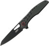 CRKT Thero (CR6290) 3" 8Cr14MoV Black Oxide Coated Wharncliffe Plain Blade, Black Glass Reinforced Nylon Handle with a Carbon Fiber Underlay