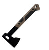 Kershaw Deschutes 1075 camp ax profile view showing the black-oxide head and tan GFN handle.