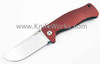 Lion Steel Molletta, Dark Red Aluminum Handle, Plain Edge
