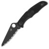 Spyderco Pacific Salt 2 C91SBBK2, 3.78" H2 Steel Black Serrated Blade, Black FRN Handle