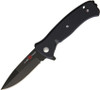 Al Mar Mini S.E.R.E. 2020 Night G Liner lock A/O 2204 - 3" D2 Matte Black Titanium Combo Blade, Black G-10 Handle