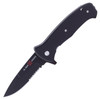 Al Mar S.E.R.E. 2020 Night Linerlock A/O 2206, 3.6" D2 Matte Black Titanium Combo Blade, G-10 Handle