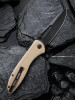 CIVIVI Picaro Folding Knife (C916B)- 3.94" Blackwashed D2 Drop Point Blade, Tan G-10 Handles