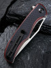 CIVIVI Shredder Folding Knife (C912B)- 3.70" Satin D2 Clip Point Blade, Black and Red G-10 Handles