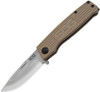 SOG TM1001BX Terminus Slipjoint Folder, 3.0" CTS-BD1 Satin Drop Point Plain Blade, Tan G-10 Handle