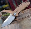 Zero Tolerance 0308 Framelock Folder, 3.75" CPM-20CV Stonewash Drop Point Plain Blade, Coyote Brown G-10 Handle