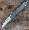 CobraTec Gray FS-X OTF Knife CTKMGRYFS-XMWNS, 3" D2 Steel Wharncliff Plain Blade, Gray Aluminum Handle