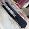 CobraTec Black FS-X OTF Knife CTKLBLKFS-XLDAG1SS, 3.75" D2 Steel Dagger Serrated Blade, Black Aluminum Handle
