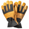 Case XX Logo Embossed Work Gloves Medium Premium Tan Goatskin Leather and Black Spandex
