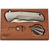 Lion Steel T.R.E. Three Rapid Exchange Folder, 2.91 in. M390 Blade, Matte Titanium Handles, Gray Accents