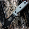 ESEE-3 Fixed Blade Knife (ESEE-3SM-MB-CO)- 3.88" Black 1095 Partially Serrated Drop Point Blade, Gray Micarta Handle | Modified Pommel | No Box