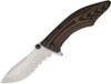 Outdoor Edge CQ-30S Small Conquer Framelock Knife, 3" Drop Point Serrated Blade, Brown Handle