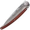 Deejo DEE1CB016 Wing, 3.75" Z40C13 SS Plain Blade, Coral Wood Handle