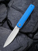 CIVIVI Exarch Folding Knife (C2003B)- 3.22" Satin D2 Drop Point Blade, Blue G-10 Handles