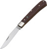 Boker Solingen Trapper Uno (112565) 3.07" 440C Satin Clip Point Plain Blade, Desert Ironwood Handle with Nickel Silver Bolsters