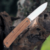 Boker Plus Tech Tool 1 (01BO843) 2.8" Sandvik 12C27 Satin Drop Point Plain Blade, Zebra Wood Handle