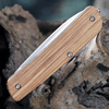 Boker Plus Tech Tool 1 (01BO843) 2.8" Sandvik 12C27 Satin Drop Point Plain Blade, Zebra Wood Handle