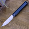 CIVIVI Exarch Folding Knife (C2003DS-1)- 3.22" Damascus Drop Point Blade, Black G-10 and Twill Carbon Fiber Overlay Handles