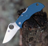 Spyderco Manbug FRN K390 MFK390, 2.29" K390 Steel Plain Blade, Blue FRN Handle