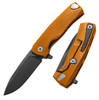 LionSteel ROK Aluminum ROKAOB, 3.27" M390 Black Blade, Aluminum Handle