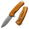 LionSteel ROK Aluminum-Orange ROKAOS, 3.27" M390 Satin Blade, Aluminum Handle