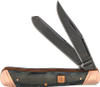 Rough Ryder Trapper, RR1584, Black Smooth Bone Handle w/ Copper Bolsters
