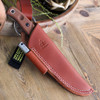 TOPS Knives TPBAJA-4.5R Baja 4.5 Reserve Edition 4.88" 1095 RC Black Traction Coating, Tan Canvas Micarta Handles, Brown Leather Sheath