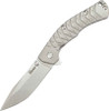 Kizer Knives Tomcat 1 (KI4443TI1) 3.5" CPM-S35VN Stonewashed Clip Point Plain Blade, Anodized Titanium Handle