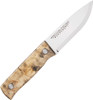 Marttiini Tundra Bushcraft 352015, 4.33" Stainlees Steel Plain Blade, Gray Waxed Curly Birch Handle