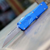 CobraTec Knives MBLUFS-XMWNS Medium FS-X Blue, 3" D2 Steel Wharncliff Blade, Anodized Aviation Aluminum Handle