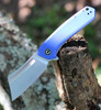 CIVIVI Mini Bullmastiff (C2004B)- 2.97" Stonewashed 9Cr18MoV Cleaver Blade, Blue G-10 Handles