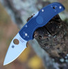 Spyderco C41PCBL5 Native 5, 3" CPM SPY27 Plain Blade, Cobalt Blue FRN Handle